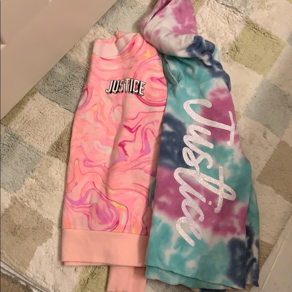 2 girl justice active sweatshirts. Size 12